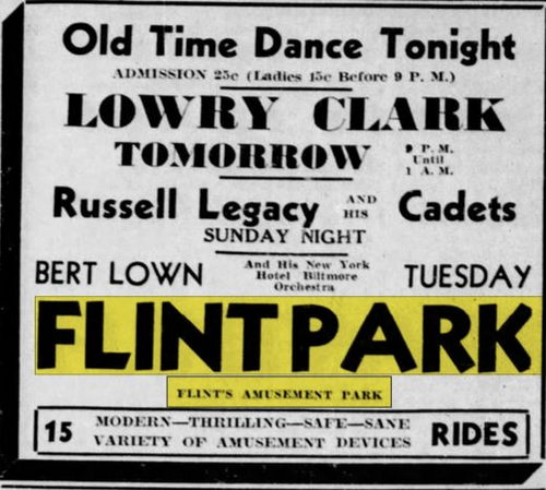 Flint Park (Flint Amusement Park) - Jun 15 1934 Article (newer photo)